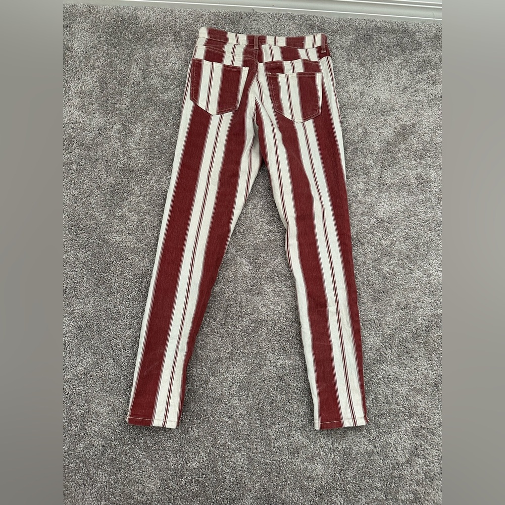 forever 21, striped pants, rust and white, size 25.